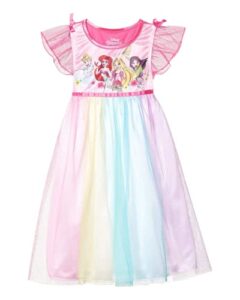 disney girls' princess fantasy gown nightgown, princess party gown 4, 4t