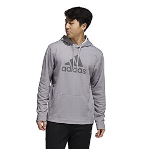 adidas men's game and go pullover hoodie, grey/solid grey, medium