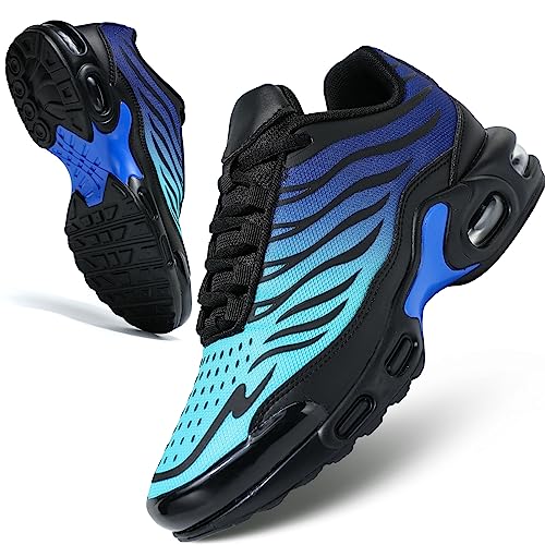 Socviis Men's Fashion Sneaker Air Running Shoes for Men Athletics Sport Trainer Tennis Basketball Shoes Black/Green 6.5