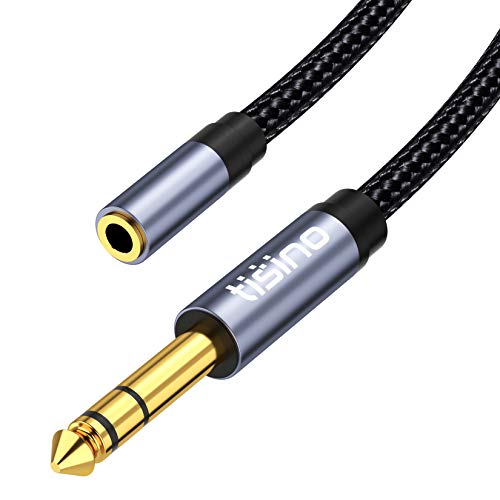 tisino 3.5mm to 1/4 Headphone Jack Adapter Cable 6.35mm 1/4" Male to 1/8" Female Adapter for Headphones, Amplifiers, Guitar Amp, Keyboard Piano, Home Theater, Speaker, Mixing Console - 5 feet