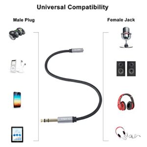 tisino 3.5mm to 1/4 Headphone Jack Adapter Cable 6.35mm 1/4" Male to 1/8" Female Adapter for Headphones, Amplifiers, Guitar Amp, Keyboard Piano, Home Theater, Speaker, Mixing Console - 5 feet