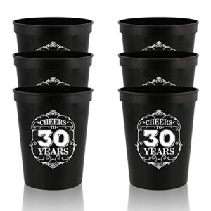 veracco cheers to 30 years old stadium party cup 30th party favors decoration funny birthday gag gifts for him her thirty and fabulous (black, 12)