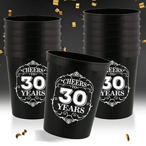 Veracco Cheers To 30 Years Old Stadium Party Cup 30th Party Favors Decoration Funny Birthday Gag Gifts For Him Her Thirty And Fabulous (Black, 12)