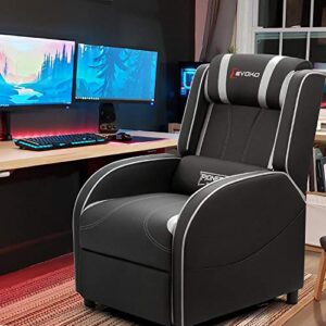 Devoko Massage Gaming Recliner Chair PU Leather Home Theater Seating Single Modern Living Room Sofa Recliners (Silver)