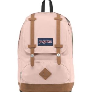 JanSport Cortlandt Laptop Backpack, Misty Rose, 15” Laptop Sleeve-Synthetic Leather Shoulder Computer Bag with Large Compartment, Padded Straps-Book Rucksack for Men, Women