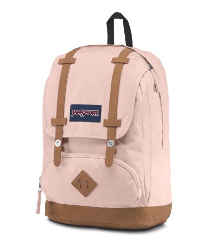 JanSport Cortlandt Laptop Backpack, Misty Rose, 15” Laptop Sleeve-Synthetic Leather Shoulder Computer Bag with Large Compartment, Padded Straps-Book Rucksack for Men, Women