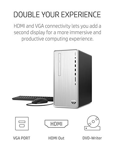 HP Pavilion Desktop PC, AMD Ryzen 5 4600G Processor 6-core with Radeon Graphics, 12 GB DDR4-3200 SDRAM, 512 GB HD - Windows 10 Home, Multi-Display Capable, 5.1 Surround Sound (TP01-1140)