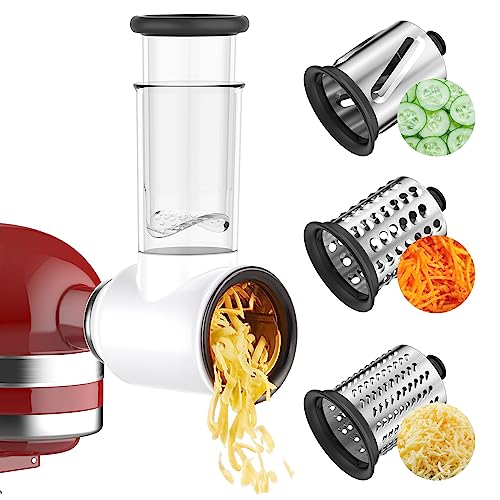 Slicer Shredder Attachment for Kitchenaid Stand Mixer, Cofun Shredder Accessories,Kitchen aid Mixer Assecories for Kitchenaid Mixer, Cheese Grater Attachment for Kitchenaid with 3 Blades