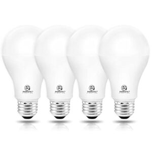 energetic smarter lighting dimmable a21 led bulb, 150 watt equivalent, 2600lm super bright light bulbs, soft white 2700k, e26 standard base, ul listed, damp rated, 4 pack