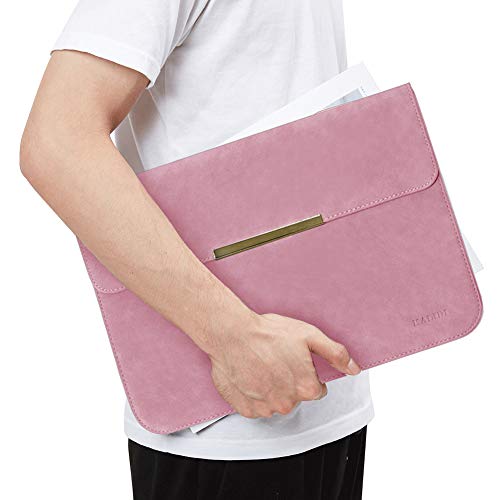 KALIDI 13.3-14 inch Laptop Stand Sleeve Case Faux Suede Leather for 13.3 13.5 13.6 14 inches MacBook Air Pro Retina 13"-14" Surface Pro with Pouch