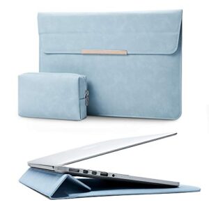 kalidi 13.3-14 inch laptop stand sleeve case faux suede leather for 13.3 13.5 13.6 14 inches macbook air pro retina 13"-14" surface pro with pouch