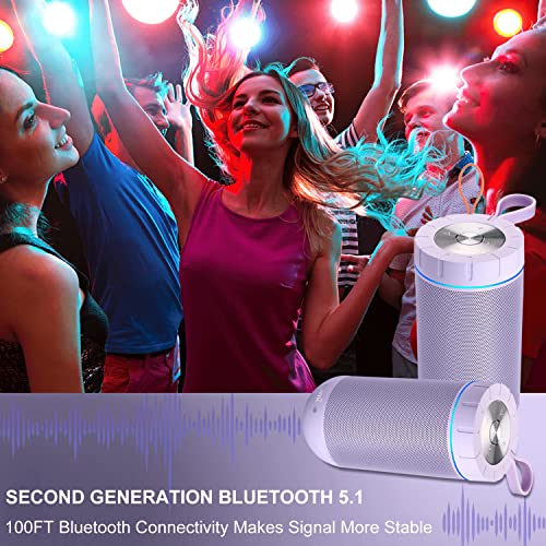 comiso Waterproof Bluetooth Speaker IPX7, 25W Wireless Portable Speakers Loud Sound Strong Bass Stereo Pairing 36 Hours Playtime, Bluetooth 5.0 Built in Mic for Calls Purple