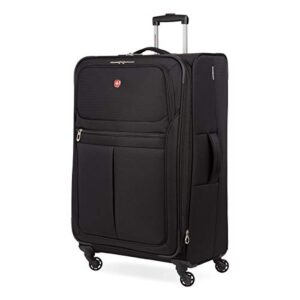swissgear 4010 softside luggage with spinner wheels, black, checked-large 27-inch
