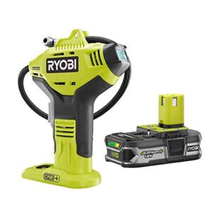 ryobi p737d 18-volt cordless high pressure inflator with digital gauge & 18-volt one+ lithium-ion compact battery (renewed)