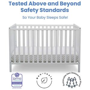 Delta Children Heartland 4-in-1 Convertible Crib, Bianca White + Delta Children Twinkle Galaxy Dual Sided Recycled Fiber Core Crib and Toddler Mattress (Bundle)