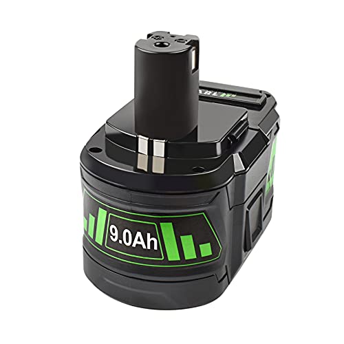 Upgraded 9.0Ah 18v Battery Compatible with Ryobi 18-Volt ONE+ HP P109 P102 P103 P105 P107 P108 Cordless Tool Battery Pack 9000mAh High Capacity Lithium-Ion Battery with LED Charging Meter