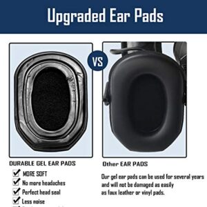 PROHEAR GEP03 Upgraded Gel Ear Pads for Walker's Razor Earmuffs, Comfortable and Soft Replacement Gel Ear Cups with Sealed Bottom Shell