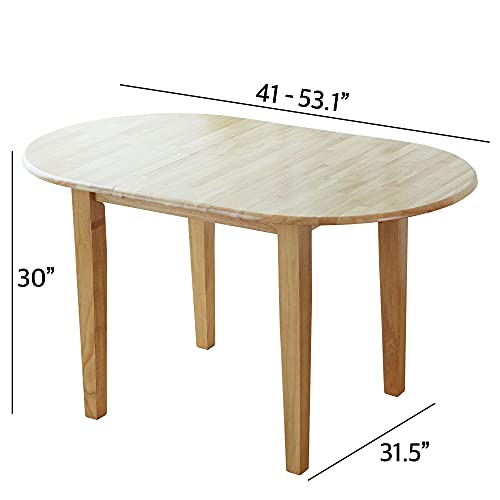 Livinia Tapas Expandable Dining Table, Solid Top Extending Table Rise 40.9" to 53.1", Modern Kitchen Table, Leisure Desk for Kitchen Dining Living Room Apartment (Natural)