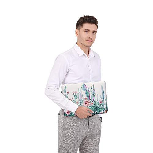 MOSISO Laptop Sleeve Case Compatible with MacBook Air/Pro, 13-13.3 inch Notebook, Compatible with MacBook Pro 14 inch 2023-2021 A2779 M2 A2442 M1, Cactus Polyester Vertical Bag with Pocket, White