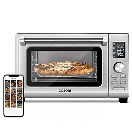 COSORI Air Fryer Toaster CS125-AO 11-in-1 Convection Oven Countertop 12 inch Pizza, 6 Slices of Toast, 30 Recipes & 4 Accessories Included, Smart-WiFi, 26.4QT, Stainless Steel