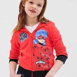 Miraculous Ladybug Little Girls Zip Up Hoodie Red 5