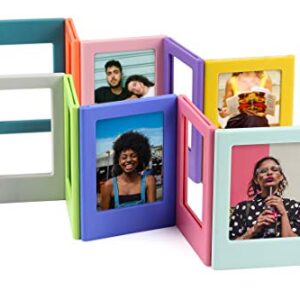 QUEEN3C 10 Pieces Colorful 3 Inch Mini Film Magnetic Photo Picture Frame, Mini Table Photo Frame, Fridge Magnetic Photo Frame. Compatible with Fujifilm Instax Mini, Small Polaroid Photos.