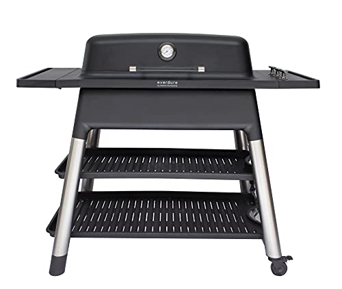 Everdure FURNACE 3-Burner Gas Grill, Liquid Propane Portable BBQ Grill with Die-Cast Aluminum Body and Fast-Ignition Technology, 466 Square Inches of Grilling Surface, Adjustable Height, Matte Black