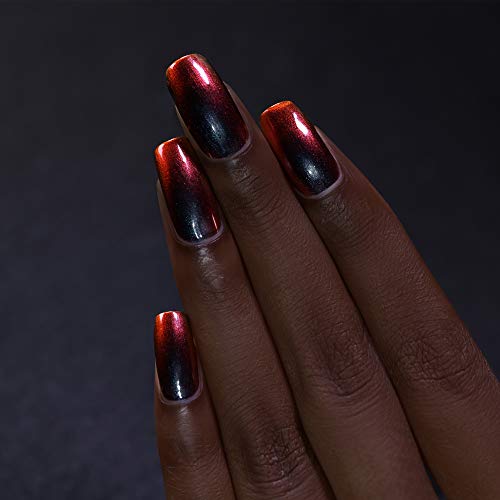 ILNP Eclipse - Black to Red Ultra Chrome Nail Polish