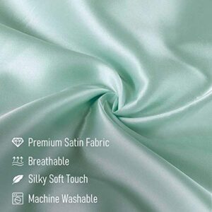 Tyfitb Satin Pillowcase for Hair and Skin, Mint Green Pillowcases Set of 2, Cooling Pillow Cases Queen Size(20×30 Inches), Soft Luxury Satin Pillowcase with Envelope Closure