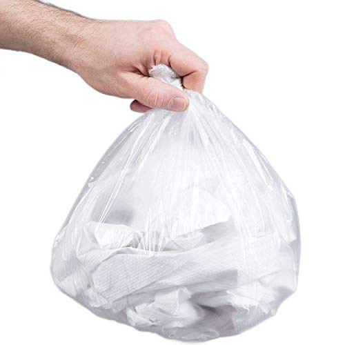 4 Gallon Clear Trash Bags - 100 Small Mini Garbage Bags | Mini Trash Bags For Mini Trash Can | Paper Waste Basket Liners For Bathroom Kitchen Car Office | Garbage Disposal Bags | Paper Recycling Bags