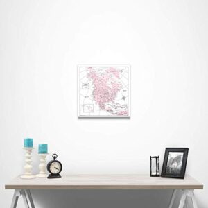 Push Pin North America Map Board - With Push Pins to Mark North America Travel - Handmade in Ohio, USA - Design: Pink Color Splash