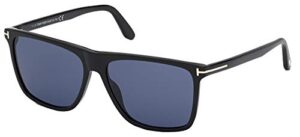tom ford fletcher ft 0832 shiny black/blue 57/15/145 men sunglasses
