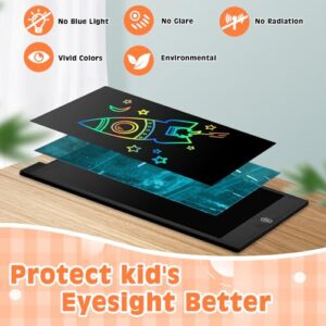 LCD Writing Tablet for Kids,12 Inch Colorful Doodle Board for Toddlers,Toddler Toys for 3 4 5 6 7 8 Year Old Girls or Boys,Reusable Electronic Drawing Pad,Birthday Gift for Children (Black)