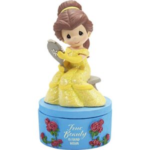 precious moments - disney beast true beauty belle resin covered box - collectible décor, birthday, holiday present, or anniversary