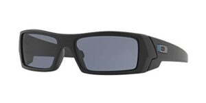 oakley gascan oo9014 sunglasses for men + vision group accessories bundle(matte black/(matte black/grey/blue line on oakley logo (901411), 60)
