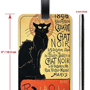 Chat Noir (Black Cat) - Luggage ID Tags - Suitcase Identification Cards - Set of 2