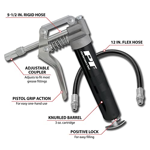 Performance Tool W54198 3oz Grease Gun w/ Flex Hose