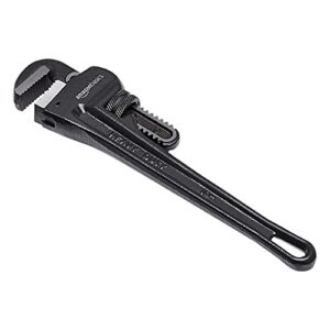 amazon basics heavy-duty adjustable straight pipe wrench, 10-inch