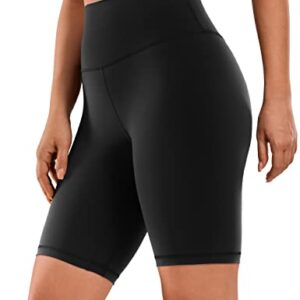 CRZ YOGA Women's Naked Feeling Biker Shorts - 8 Inches High Waisted Yoga Workout Gym Running Spandex Shorts Black Small