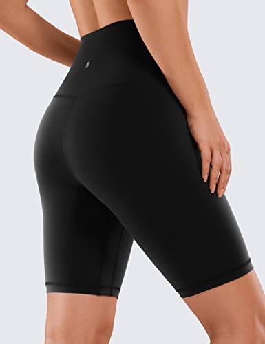 CRZ YOGA Women's Naked Feeling Biker Shorts - 8 Inches High Waisted Yoga Workout Gym Running Spandex Shorts Black Small