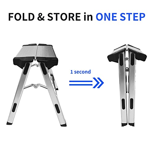 Folding Step Stool Small Foldable Step Stool One Step Ladder with 330 lb Large Loading Capacity for Kitchen, Bathroom, Closet, Garage, Garden