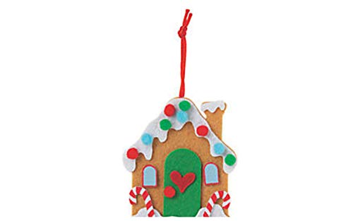 PWS Sales Gingerbread House Christmas Felt Ornament Kits-Makes 12-Crafts for Kids