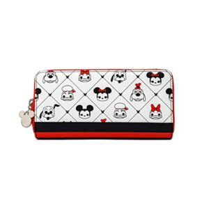 Loungefly Disney Sensational 6 AOP Zip Around Vegan Leather Wallet, White, Medium