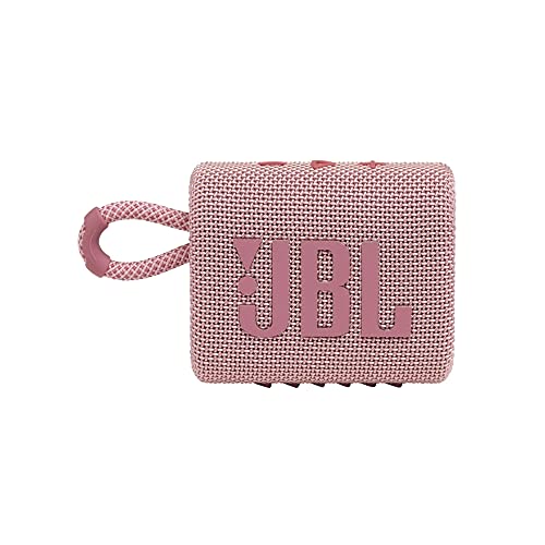 JBL Go 3: Portable Speaker with Bluetooth, Built-in Battery, Waterproof and Dustproof Feature - Pink