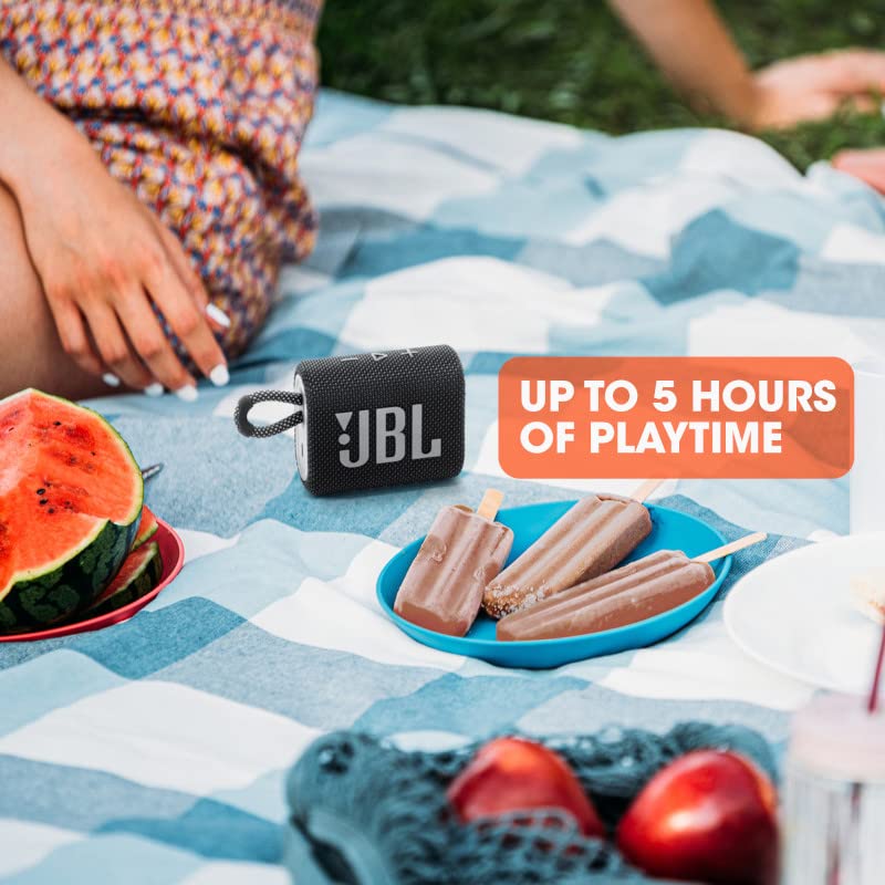 JBL Go 3: Portable Speaker with Bluetooth, Built-in Battery, Waterproof and Dustproof Feature - Pink