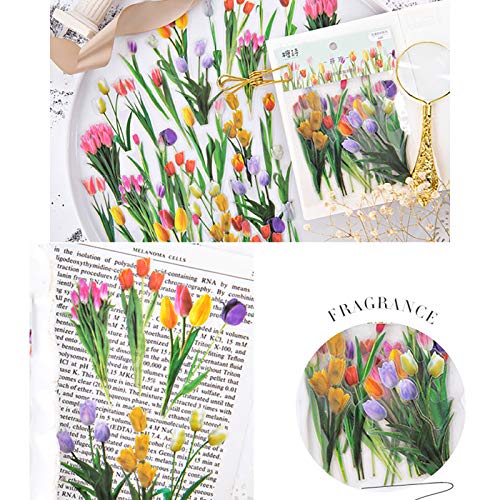 MAXLEAF 240PCS Vintage Plants Flowers Daisy PET Transparent Stickers for Decoration Planners Scrapbook Laptops (Dark Flower)