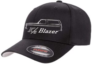 1973-91 k5 blazer 4x4 truck outline design flexfit 6277 athletic baseball fitted hat cap black l/xl