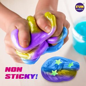Toy Galaxy Slime Kit for Boys Girls 10-12, FunKidz Ultimate Fluffy Slime Making Kit for Kids Ages 8-10 D.I.Y. Glow, Galactic, Fun Slime Gifts