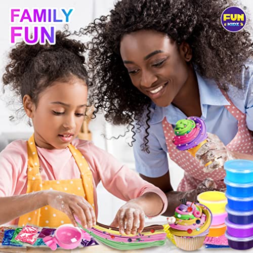 33 Cups Jumbo Slime Kit for Girls and Boys, FunKidz Premade Ultimate Slime Pack to DIY Big Fluffy Slime Making Kits Super Party Favors Gift Toys for Kids