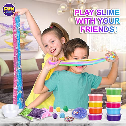 33 Cups Jumbo Slime Kit for Girls and Boys, FunKidz Premade Ultimate Slime Pack to DIY Big Fluffy Slime Making Kits Super Party Favors Gift Toys for Kids